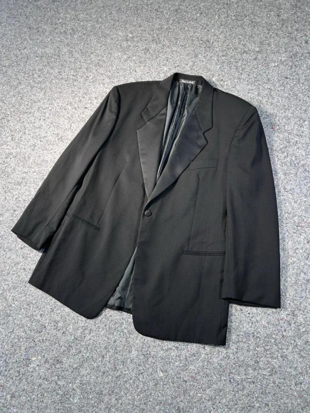 MANI By Giorgio Armani Black Virgin Wool Tuxedo Blazer Jacket Made In Italy M